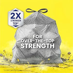 Glad ForceFlex MaxStrength Kitchen Trash Bags, 20 Gal, Fresh Clean Febreze, 80 Ct