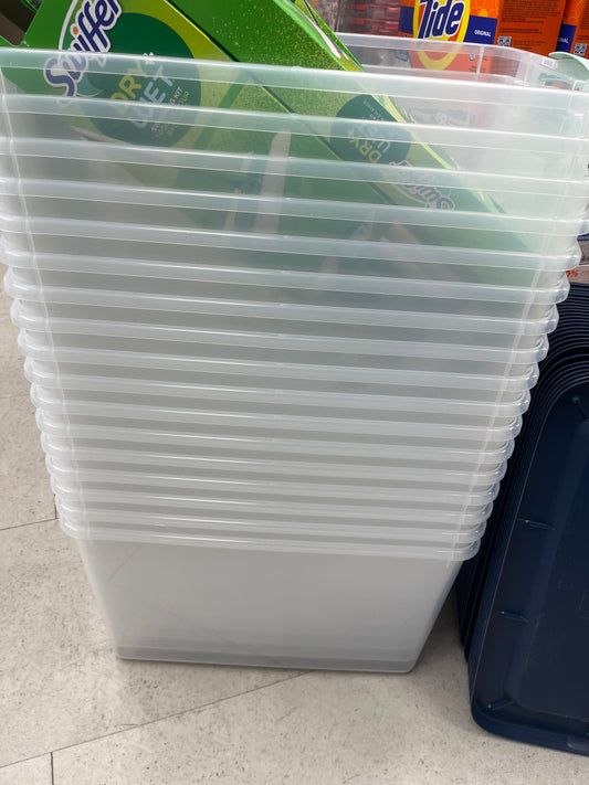 Sterilite clear container bin  66 quarts