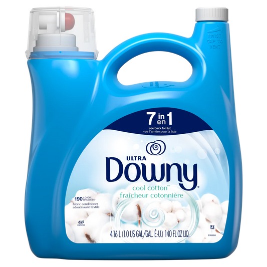 Downy Ultra Laundry Liquid Fabric Softener Cool Cotton 190 Loads - 140oz