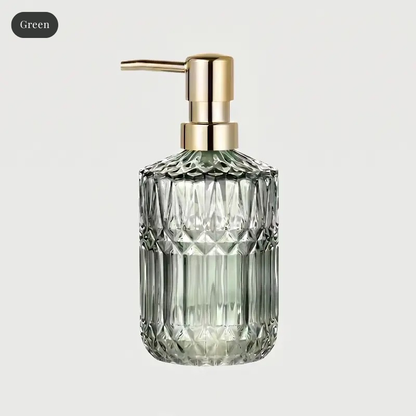 Facet Glass Soap Dispenser: Grey