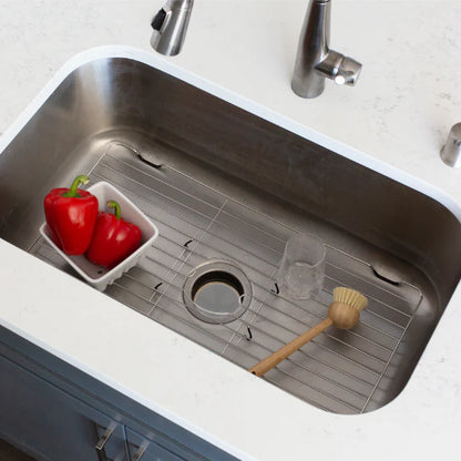 Stainless Steel Sink Protector With Coated Feet  24x12