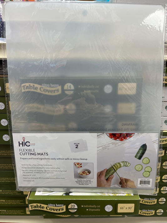 Flexible, cutting board mats clear