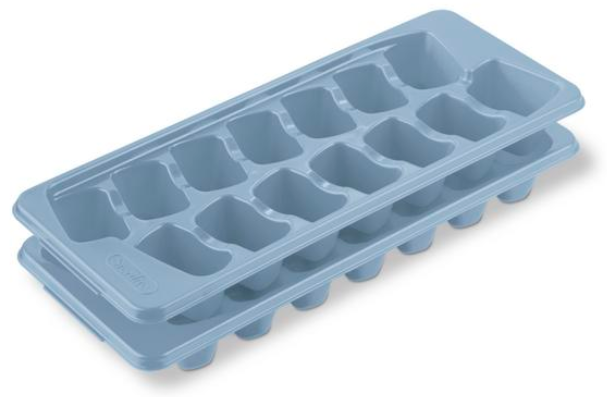 ICE CUBE TRAY-SET OF 2-WASHED BLUE