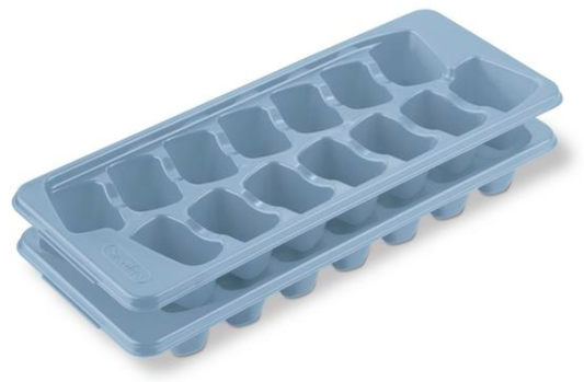 ICE CUBE TRAY-SET OF 2-WASHED BLUE
