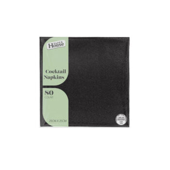 Cocktail Napkins Black (80 Count)
