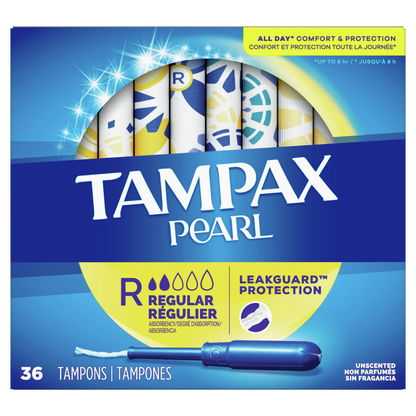 Tampax Pearl Tampons Regular Absorbency - 36ct