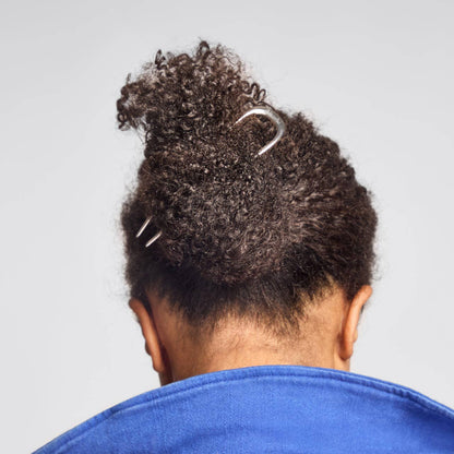 Metal French Hair Pin - Silver