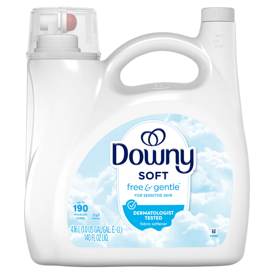 Downy Ultra Free & Gentle Hypoallergenic Laundry Liquid Fabric Softener 190 Loads - 140oz