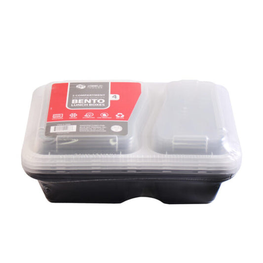 Bento 2 Compartment Lunch Boxes (4 Count)