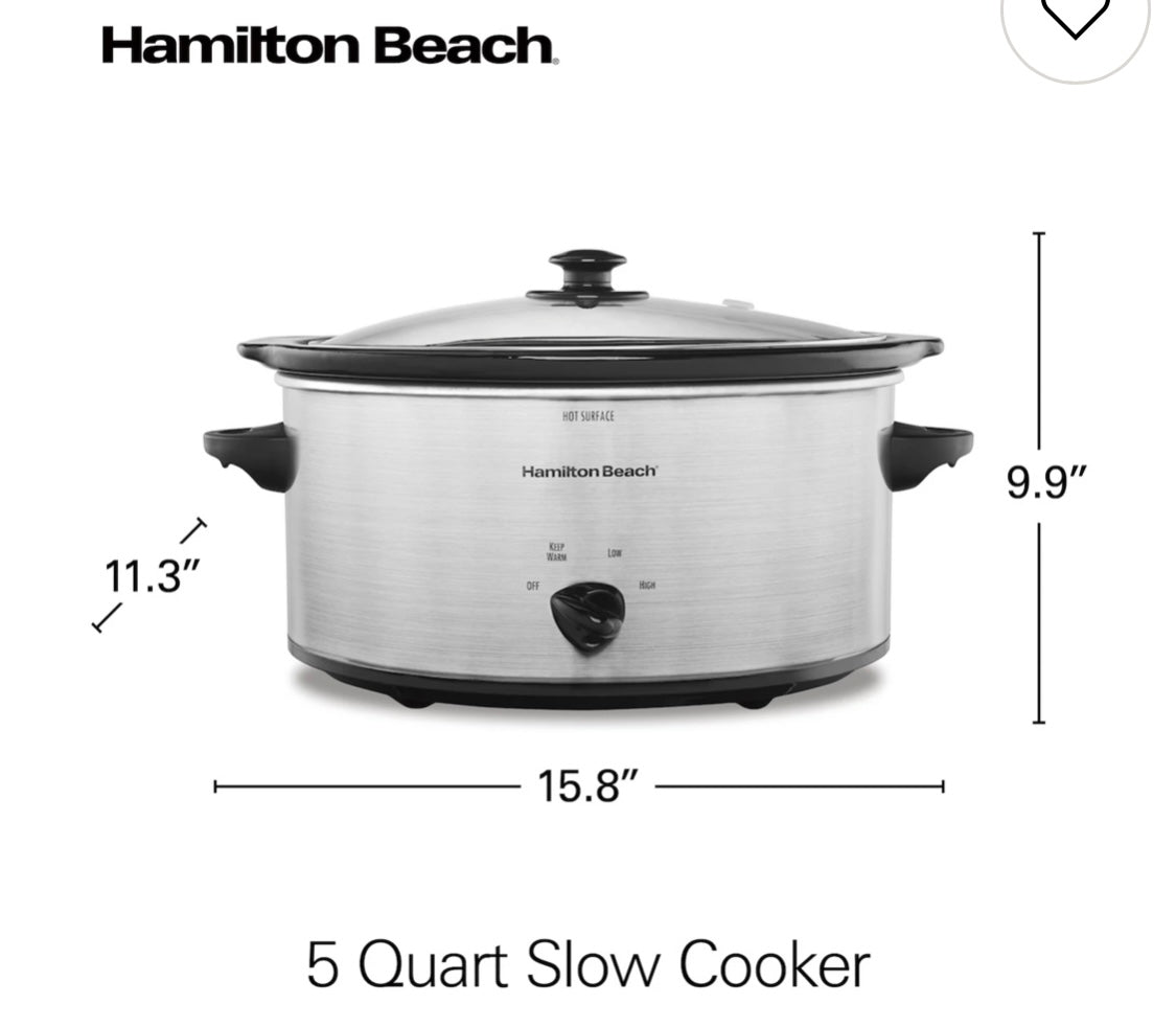 Hamilton Beach Slow Cooker 5Q