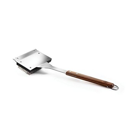 VERDE COLLECTION GRILL BRUSH WITH REPLACEABLE BRISTLES AND SCRAPER, 1 SUSTAINABLE