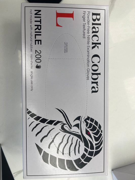 Nitrile, gloves, black cobra 200 count