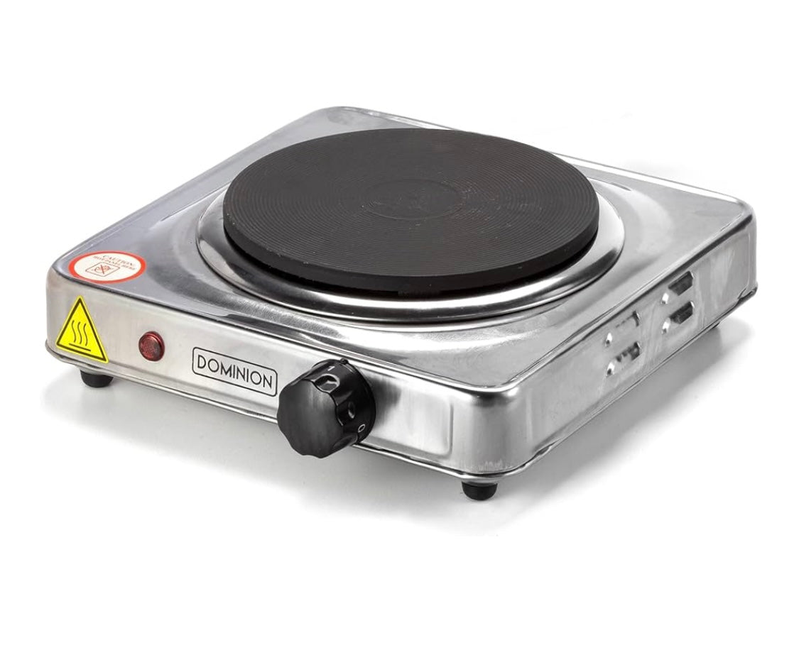 Dominion D1003S Hot Plate Electric Burner Single, Compact, Stainless Steel