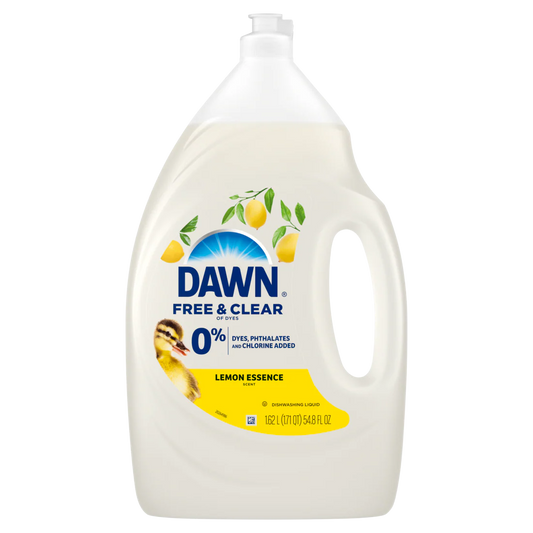 Dawn Free & Clear Dish Soap Liquid Dishwashing Liquid Grease Removal Lemon - 54.8oz