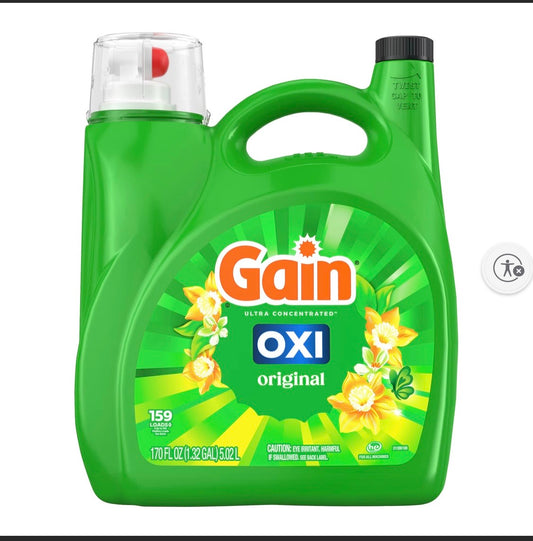 Gain + Oxi Liquid Laundry Detergent - Original Scent, 159 loads/170 oz.