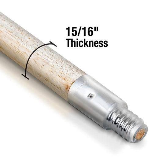 15/16 in. Dia x 60 in. L Metal Tip Threaded Hardwood Broom and Roller Handle