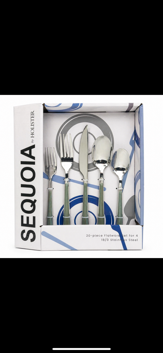 SEQUOIA 20 Piece flatware set  Driftwood