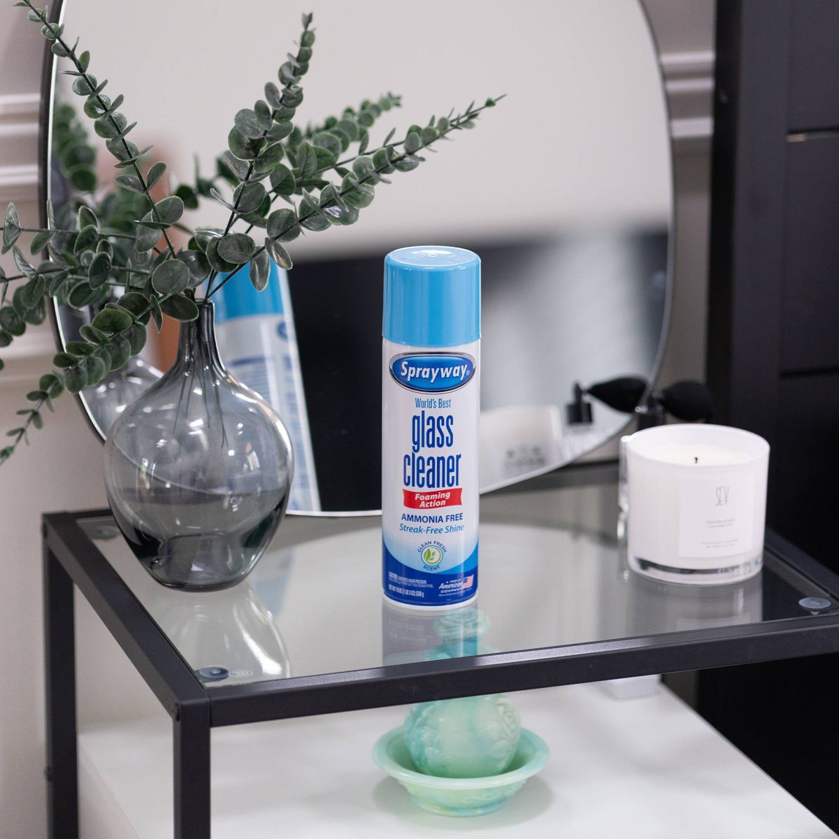 Sprayway Glass Cleaner Foaming Aerosol Spray, 19oz