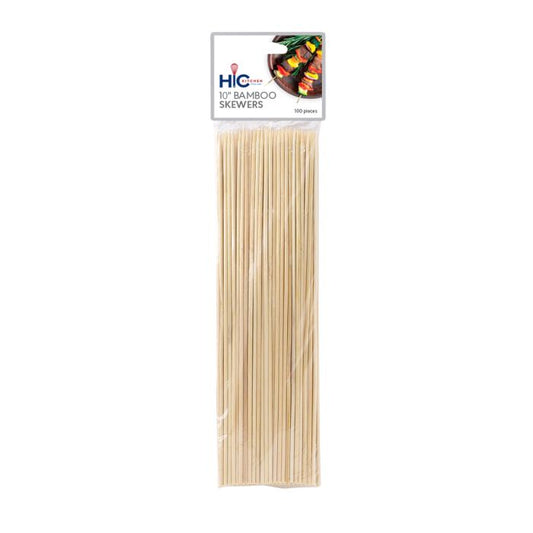 HIC Kitchen Bamboo Skewer, 10in, Pack of 100