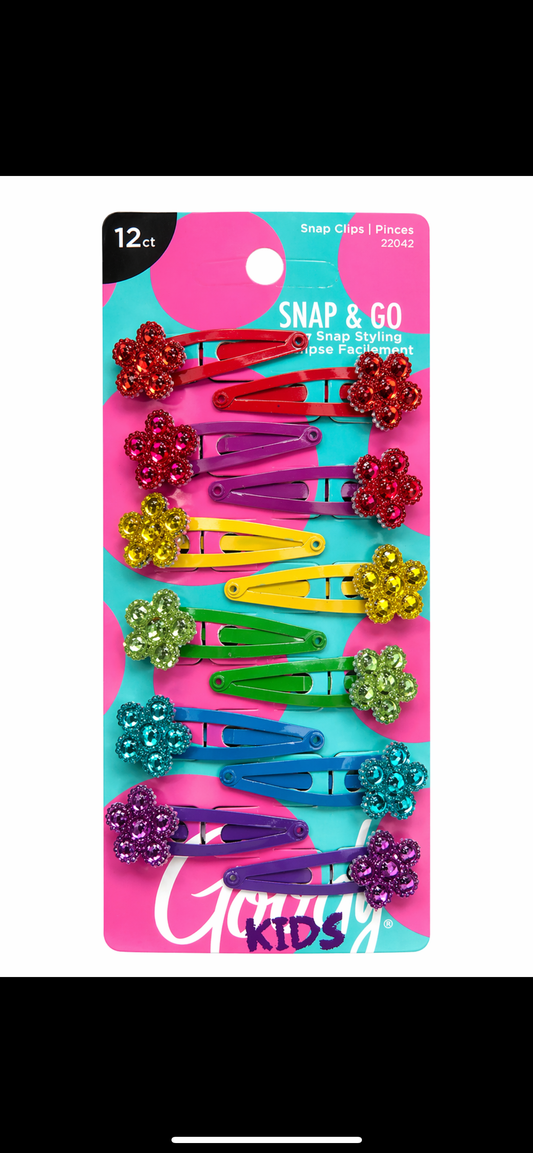 Goody Snap Clips Flower 12 pk