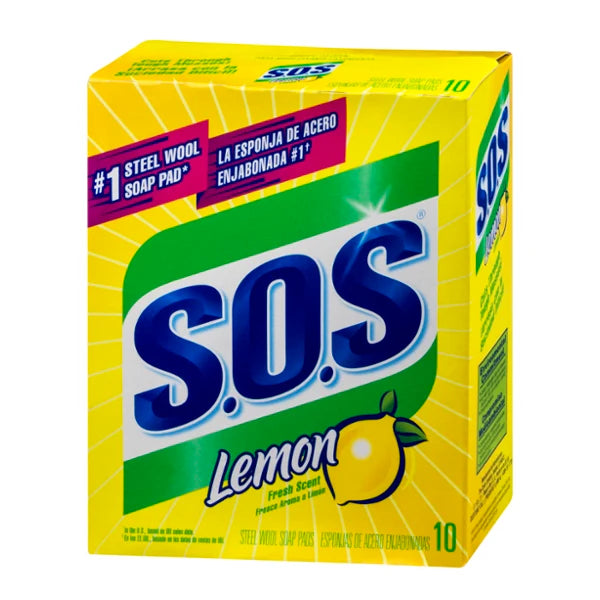S.O.S. Steel Wool Soap Pads LEMON FRESH -10ct