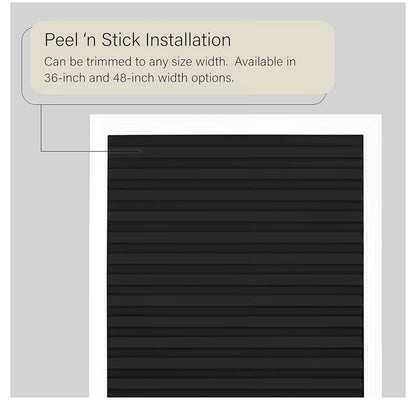 Darkening Temporary Pleated Vinyl Window Shades - 48 Inch Width, 75 Inch Length - Black - 1-2-3 Peel N' Stick - Light Filtering Pull Down Blinds for Windows by Achim Home Décor Vinyl shade black