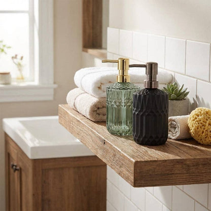 Facet Glass Soap Dispenser: Grey