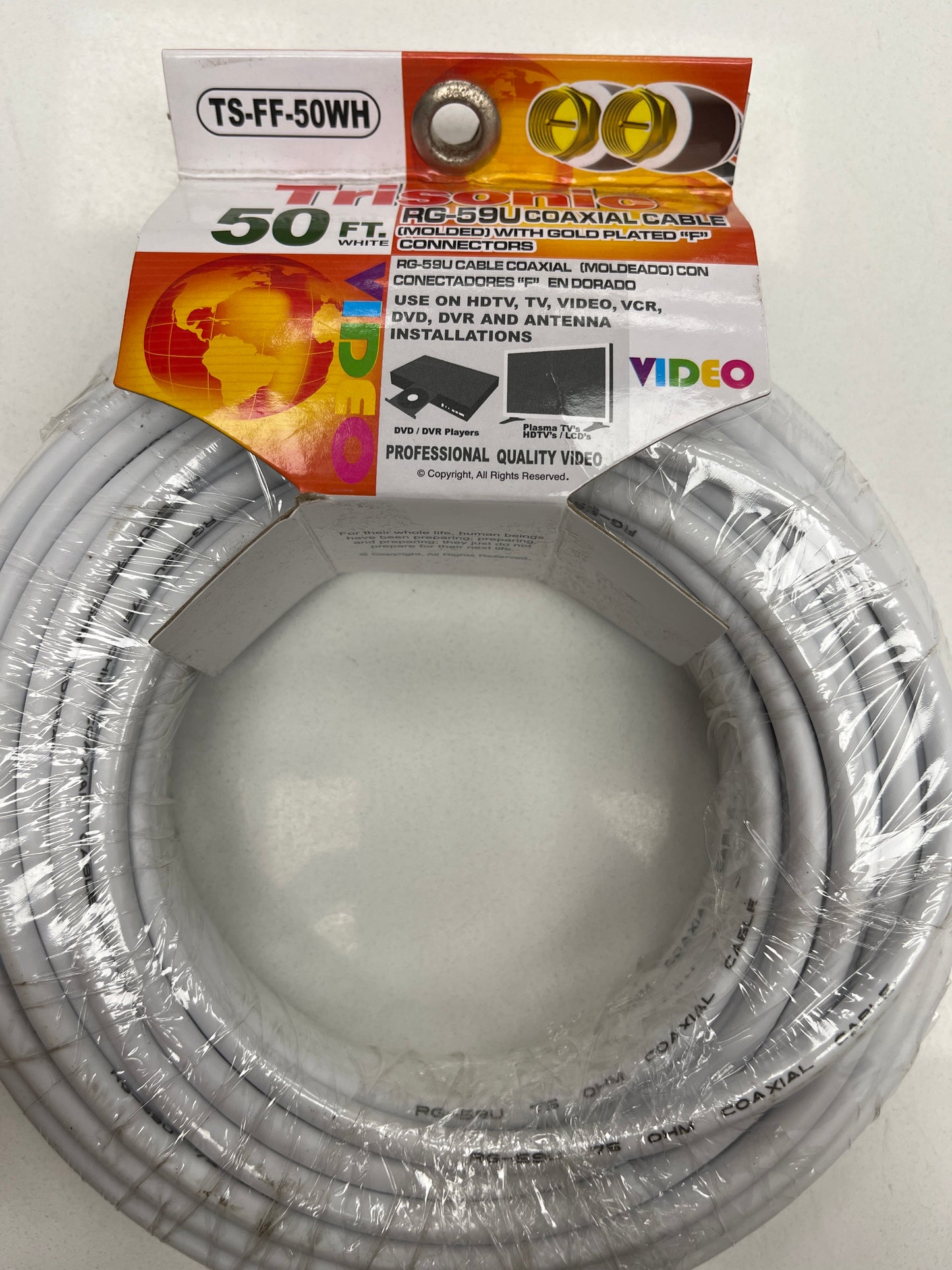 Coax RG-59U coaxial cable 50 feet