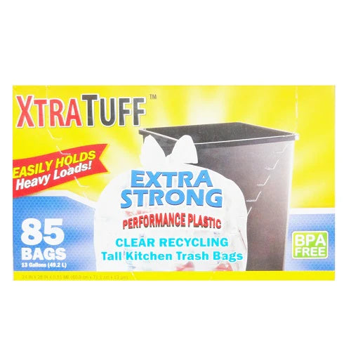 XTRATUFF Clear recycling bags, 13 gallon