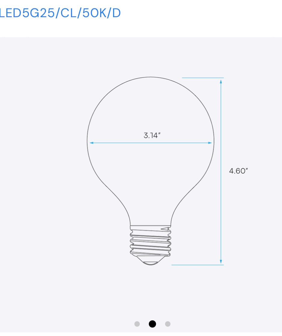 Luxrite LR21620 G25 5W E26 5000K