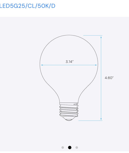 Luxrite LR21620 G25 5W E26 5000K