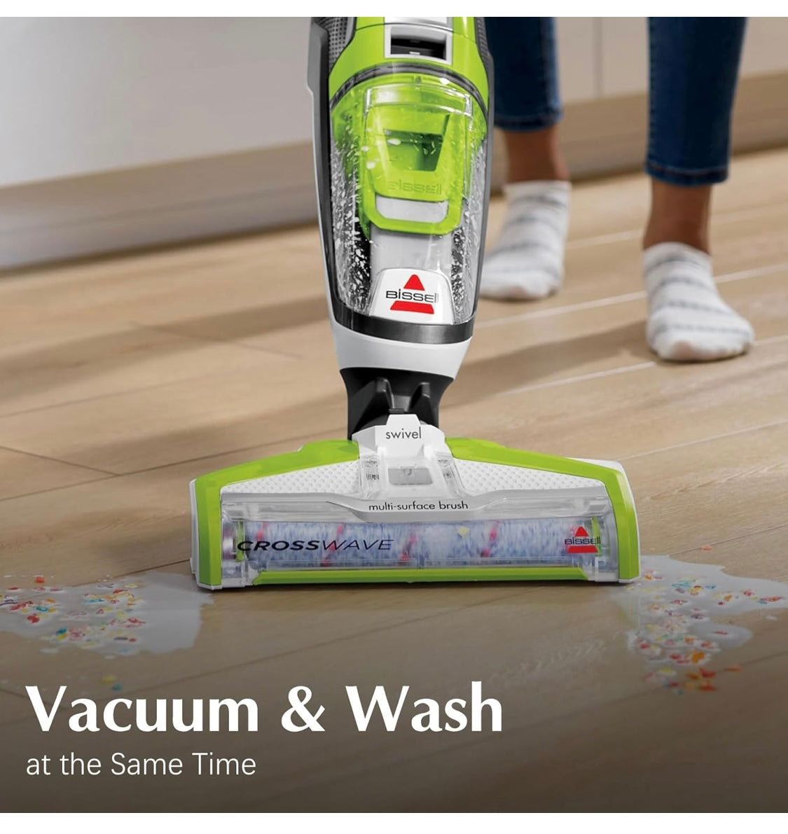 BISSELL Crosswave Turbo Vacuum Mop All in One Wet and Dry Vac Combo Hard Floor & Area Rug Cleaner, 3888A