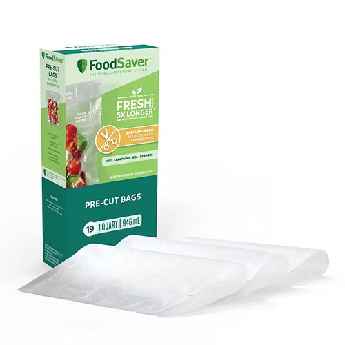 FoodSaver® Quart Pre-Cut Vacuum Seal Bags 1 quart 19 bags￼