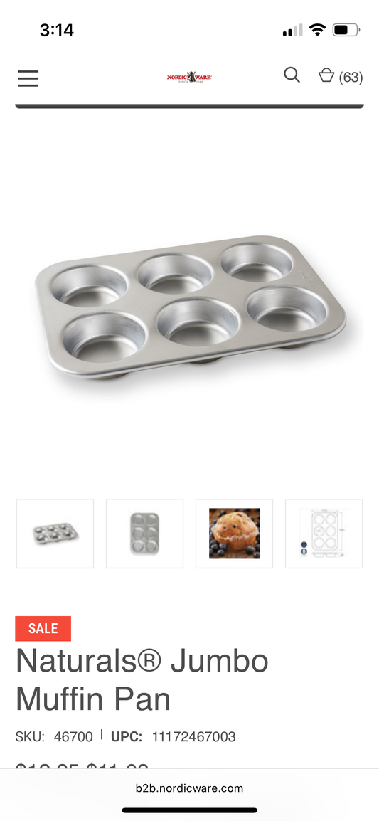 Jumbo size muffin pan