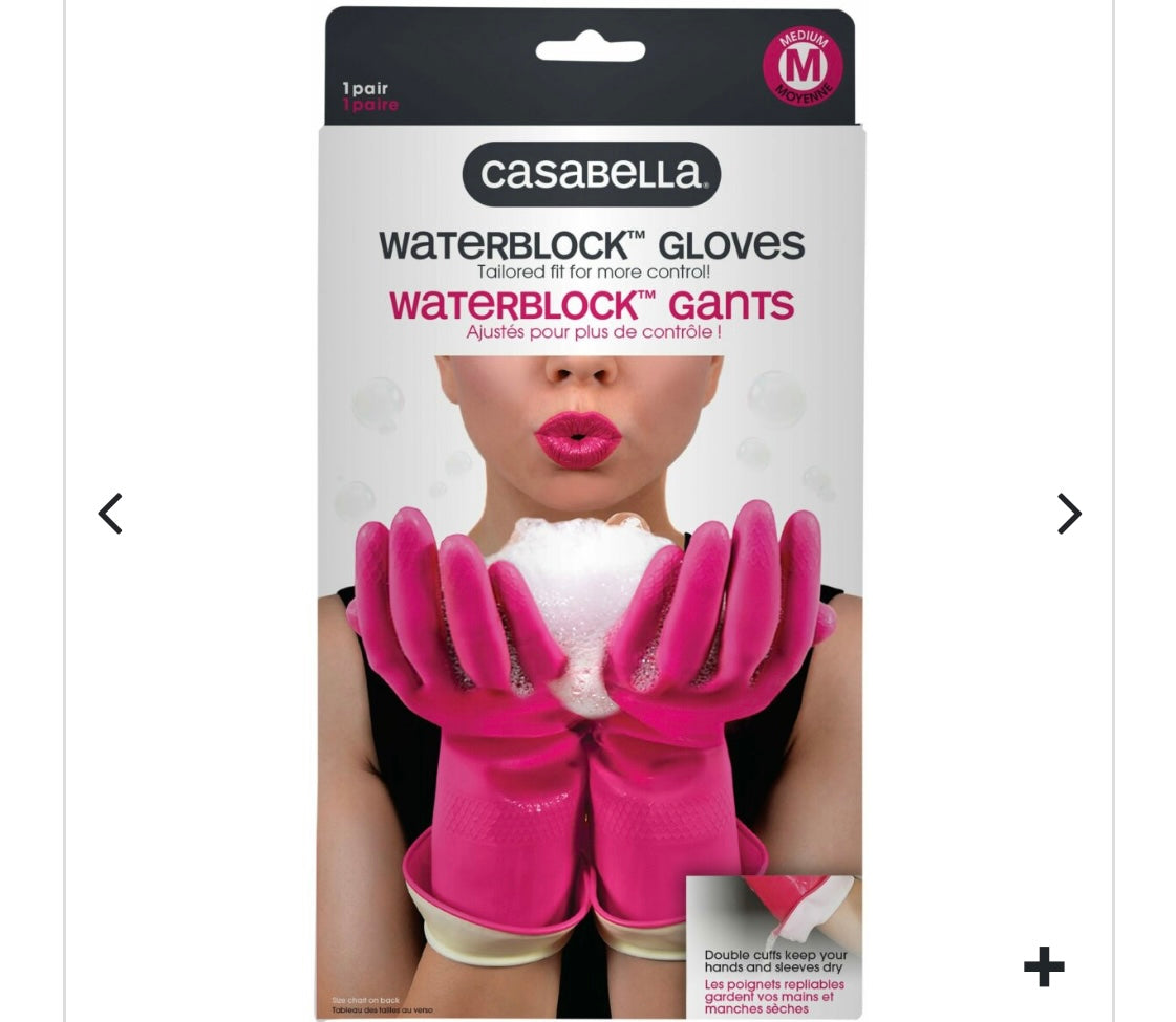 Casabella COTTON/LATEX GLOVES-PINK – MEDIUM