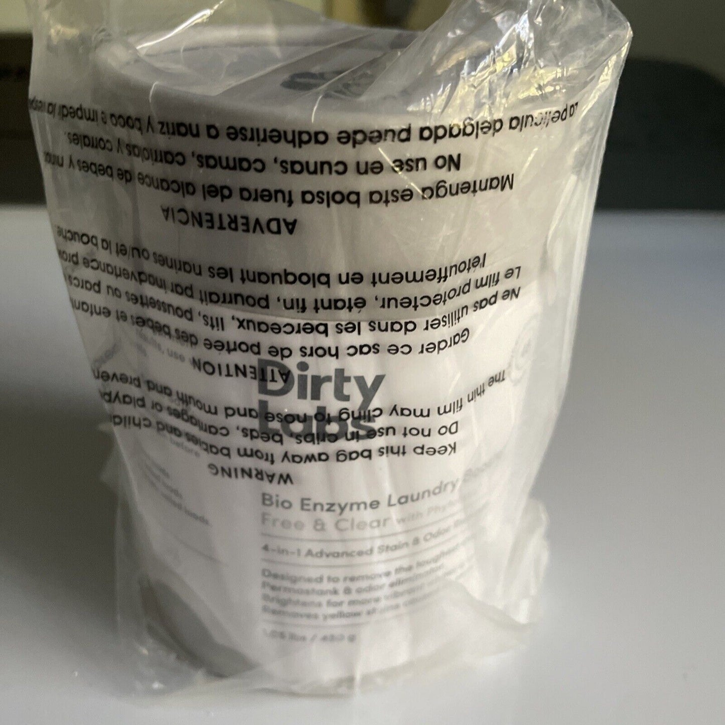 Dirty, labs, bio laundry detergent