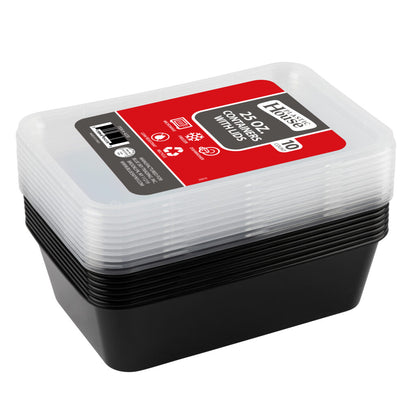 Rectangle Containers 25oz Black (10 Count)