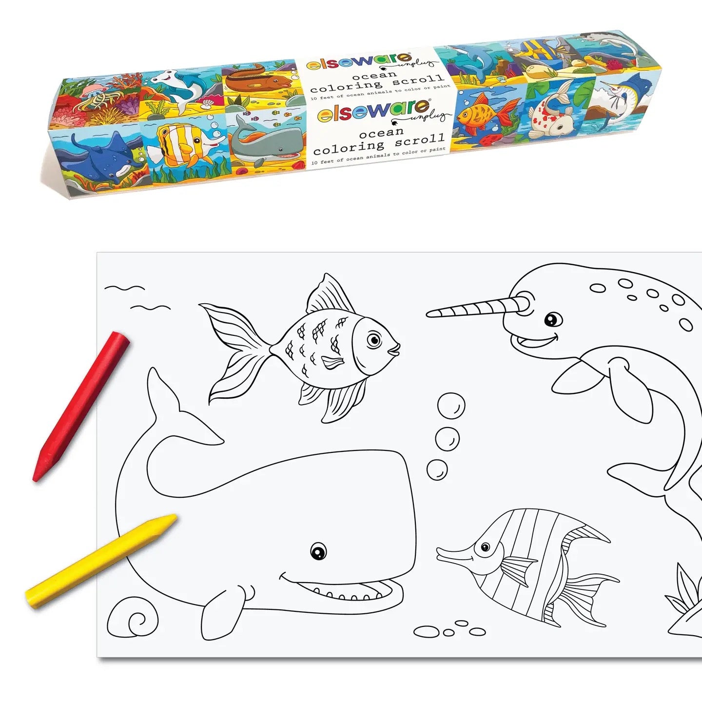 Elsewhere ocean coloring, scroll 10 feet of ocean animals to color or paint