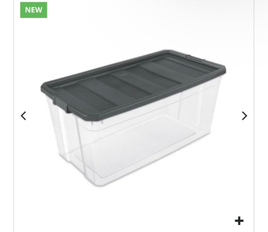 STORAGE STACKER LATCH BOX – 200 QT. CLEAR w/GRAY LID