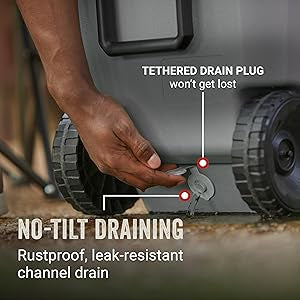 Coleman Classic Series Insulated Portable Rolling Cooler with Wheels, Leak-Resistant Outdoor Hard Cooler Keeps Ice up to 5 Days, 62-Quart