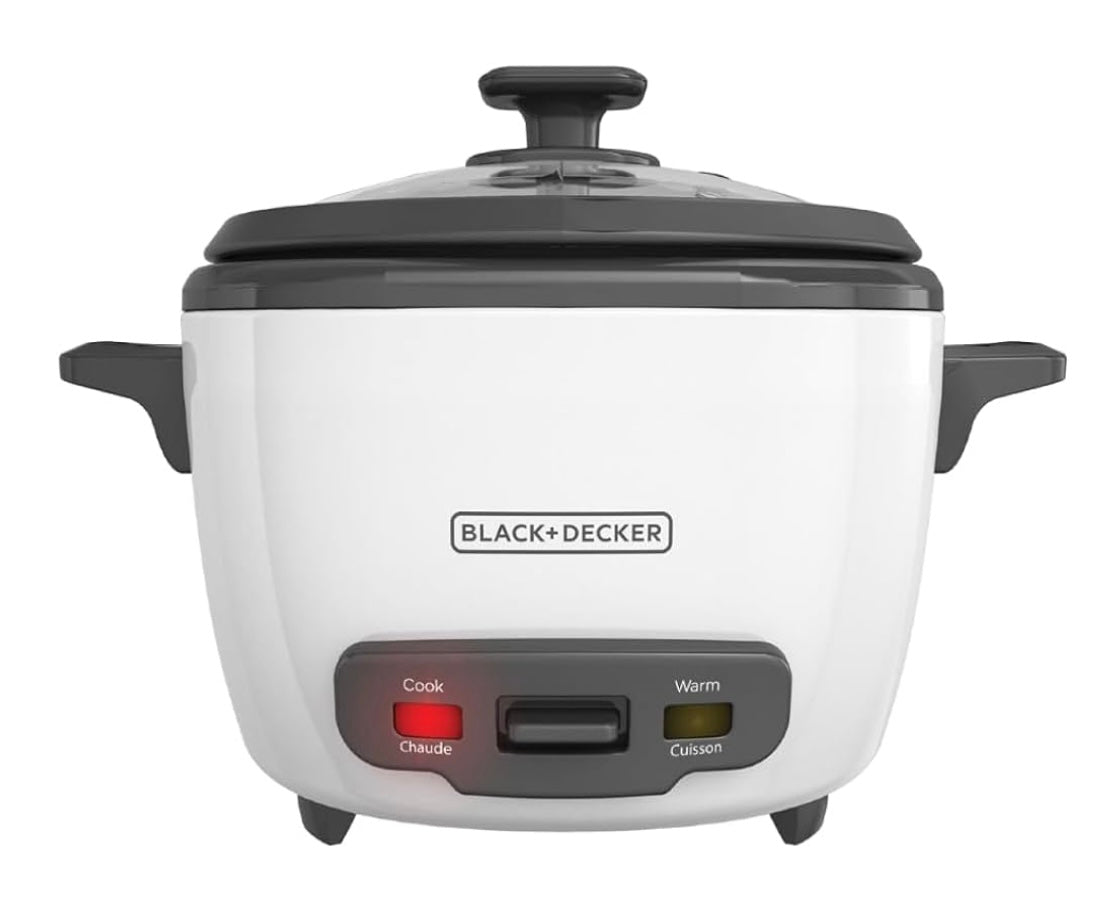 BLACK+DECKER 16-Cup Rice Cooker, 8-Cup Uncooked Rice, Steaming Basket, Removable Non-Stick Bowl, One Touch, Keep Warm