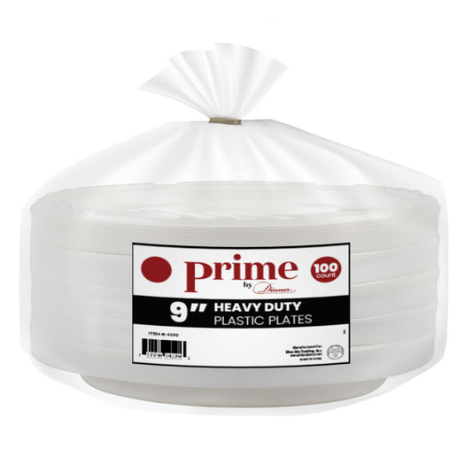Prime Heavy Duty 9″ Plates White (100 Count)