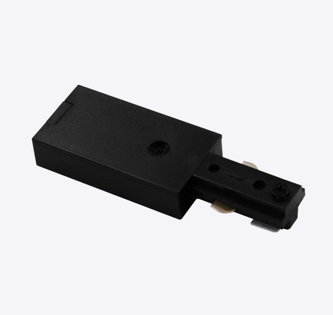 Luxrite LR43815 H-TRACK POWER END CONNECTOR - BLACK FINISH