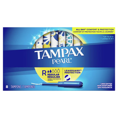 Tampax Pearl Tampons Regular Absorbency Unscented - 8ct
