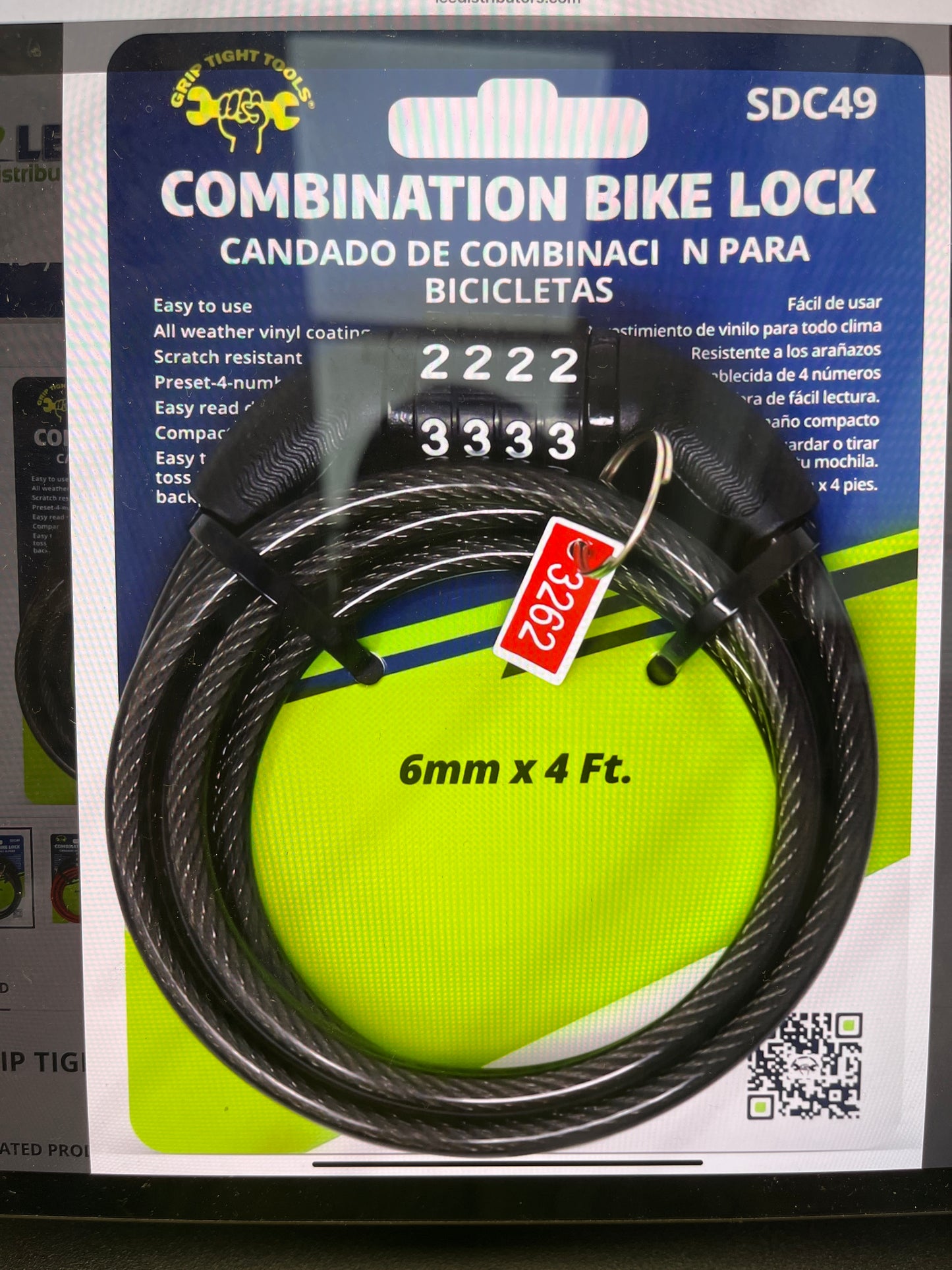 Combination Lock cable 48”