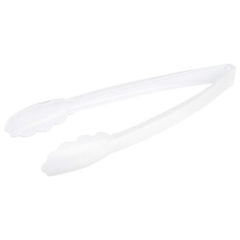 Scalloped Tongs 12″ White (2 Count)