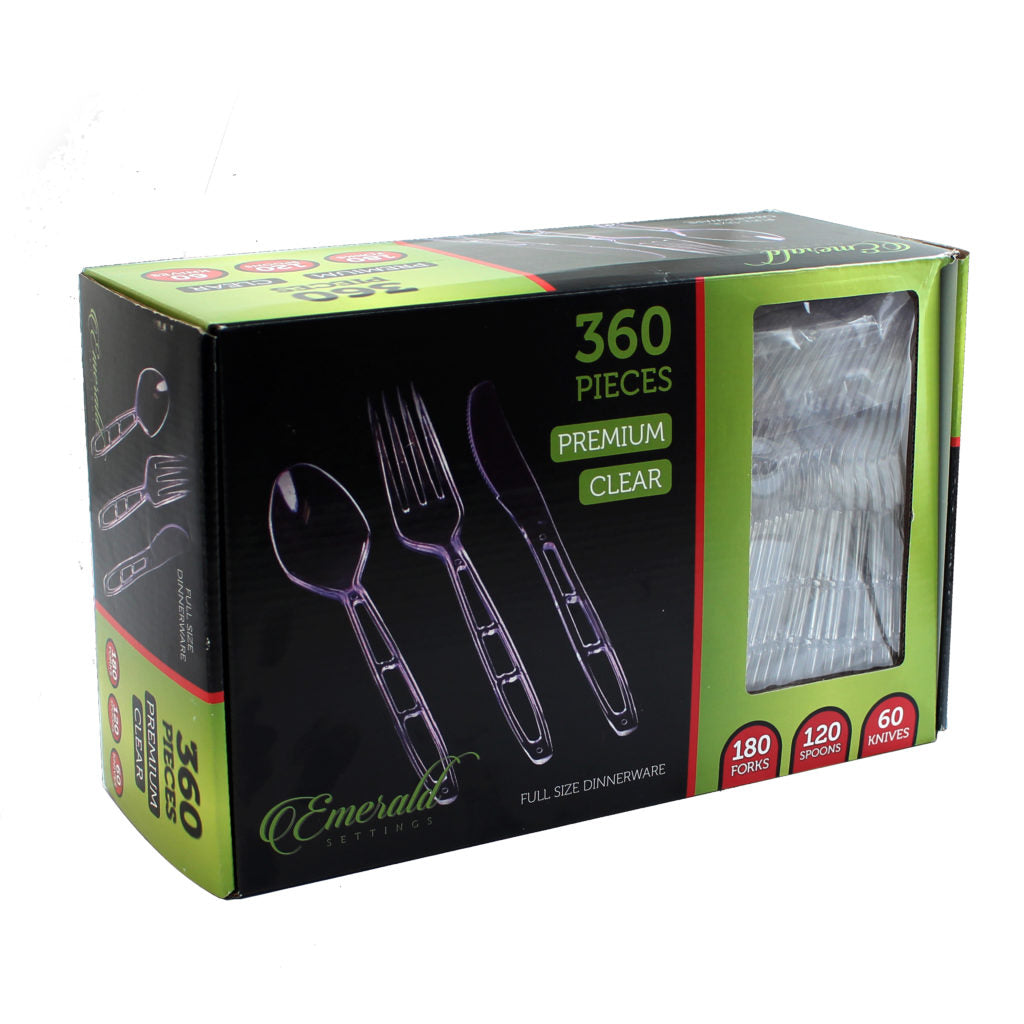 Basic Cutlery Collection, Emerald Clear Cutlery Combo