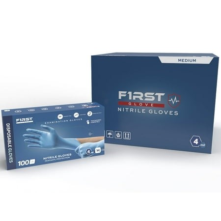 First Core Nitrile gloves medium 100 pk