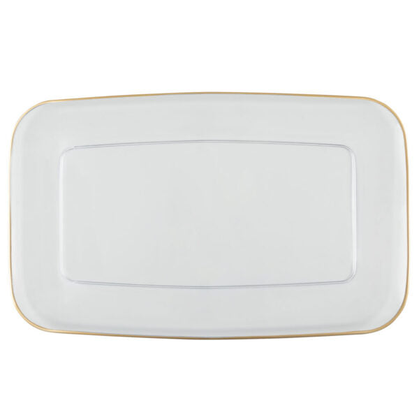 Organic Clear/Gold Rim Trays 18″ x 11″ (2 Count)