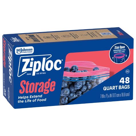 Ziploc Storage quart bags 48 count